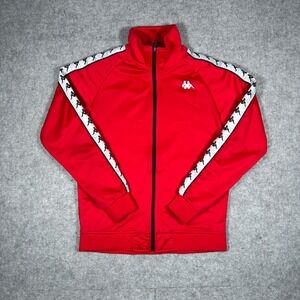 Kappa‎ Track Jacket Mens Small Red Banda Anniston Logo Tape Full Zip Streetwear